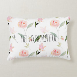 Almofada Decorativa Linda Watercolor Floral Blush Rosa