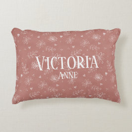 Almofada Decorativa Lindas flores cor-de-rosa e branco estilo Farmhous