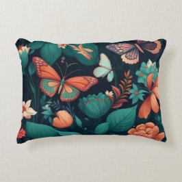 Almofada Decorativa Lindas flores e borboletas na selva