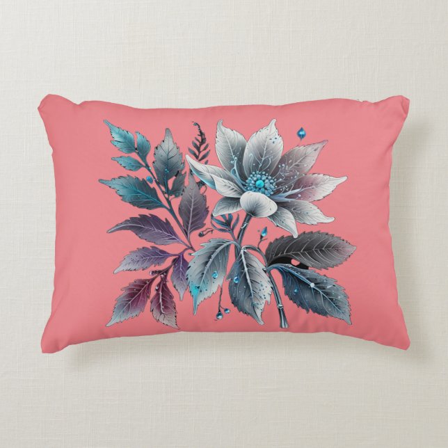 Almofada Decorativa lindas folhas e flores (Frente)