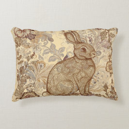 Almofada Decorativa Lindo Coelho Vintage, Um Coelho Entre as Flores
