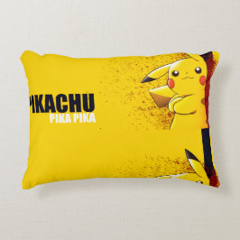 Almofada Decorativa Lindo Mascote de Rato Anime Amarelo Elétrico em Pr