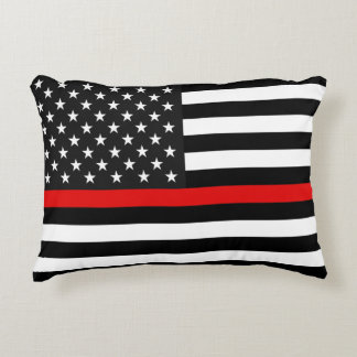Almofada Decorativa Linha vermelha fina bandeira americana