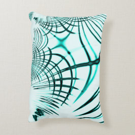 Almofada Decorativa Linhas curvas do aqua ciano cruzado sobre fundo le