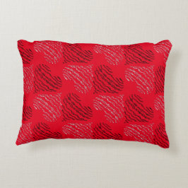 Almofada Decorativa Linhas de Coração Alternativas Pretas e Brancas