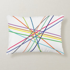 Almofada Decorativa Linhas de Cruzamento de Crise Multicoloridas