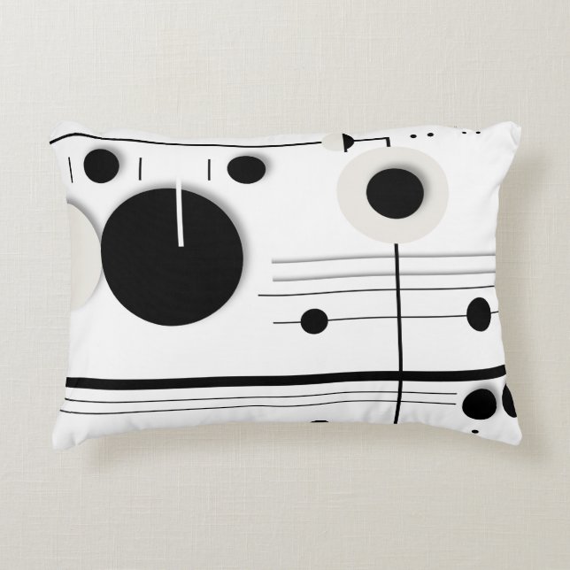 Almofada Decorativa Linhas de Sinfonia do Círculo Geométrico Minimalis (Frente)