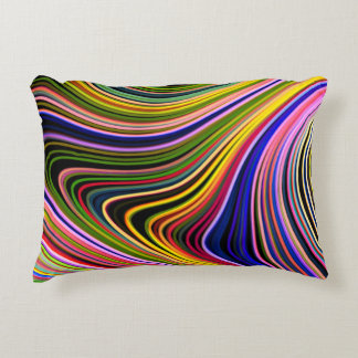 Almofada Decorativa Linhas Neon Curvas Multicolores Modernas Na moda