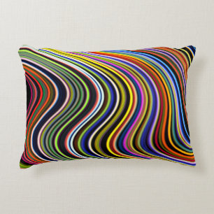 Almofada Decorativa Linhas Neon Curvas Multicolores Modernas Na moda