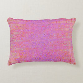 Almofada Decorativa Linhas Sinuosas Abstratas Retrô Rosa e Laranja