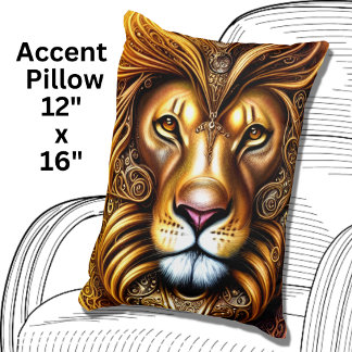 Almofada Decorativa Lion Ouro Incrivelmente Bonito