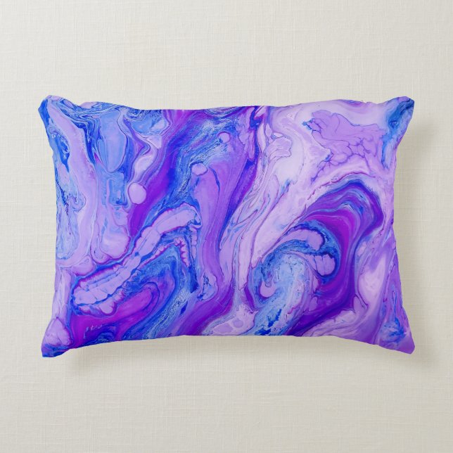 Almofada Decorativa líquido psicodélico roxo (Frente)