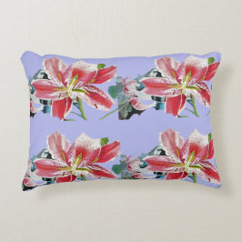 Almofada Decorativa Lírio vermelho Lilás Mauve Lírios floral Decoração