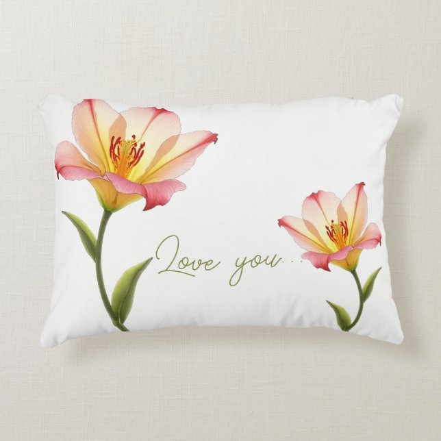 Almofada Decorativa Lírios De Afetação Do Sussurro (Frente)