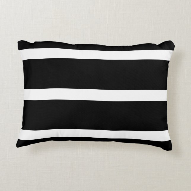 Almofada Decorativa Listra preta com branco (Verso)