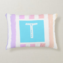 Listras de Aquarela Rosa Azul Monograma