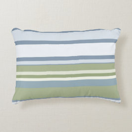 Almofada Decorativa Listras de Azul Pastel Escuro e Chuva de Primavera