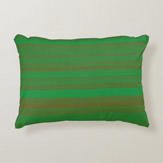 Almofada Decorativa Listras Marrons Verdes (Frente)