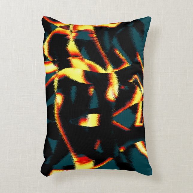 Almofada Decorativa Listras queimadas com aspecto vermelho vermelho, b (Frente(Vertical))