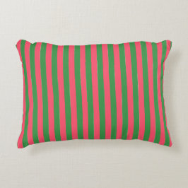 Almofada Decorativa Listras Verdes Rosa,Linda,Moderna, Simples, Na Mod