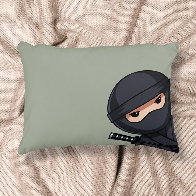 Almofada Decorativa Little Ninja Warrior em Sage Green (Criador carregado)