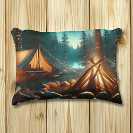 Almofada Decorativa Local de acampamento com luzes Bonito