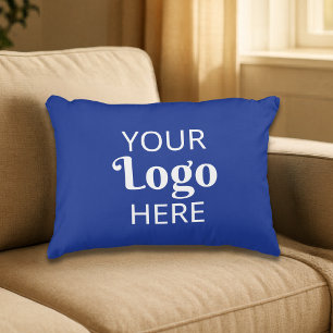 Almofada Decorativa Logotipo Personalizado da Empresa Marca Promo Azul