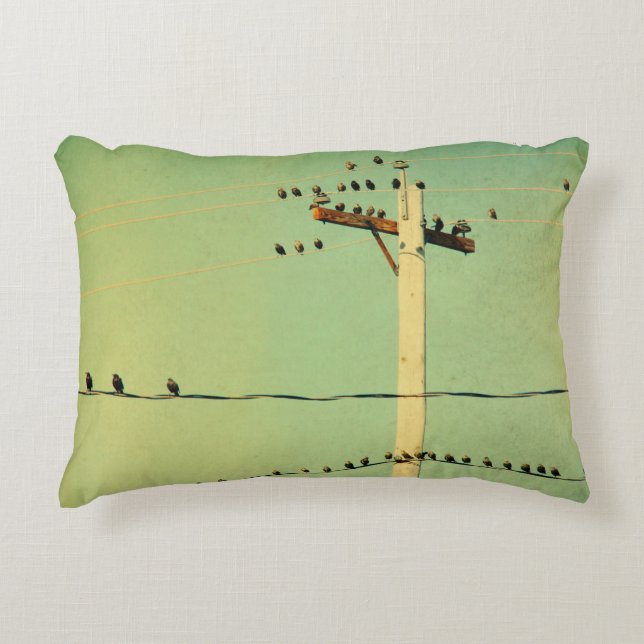 Almofada Decorativa Lomo Green Wired Birds (Frente)