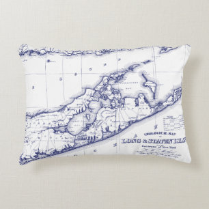 Almofada Decorativa Long Island o mapa VC de Hamptons