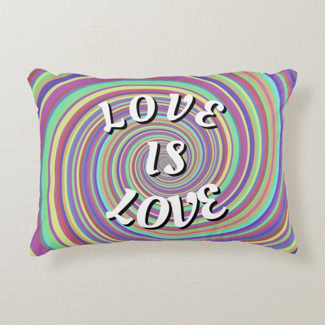 Almofada Decorativa Love Is Love Pride Accent Pillow (Frente)