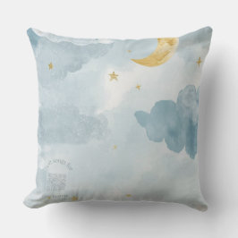 Almofada Decorativa Lua em Aquarela Azul – Scaneie