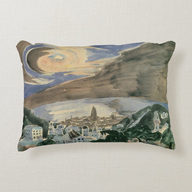 Almofada Decorativa Lua sobre Barcelona de Walter Gramatte (Frente)