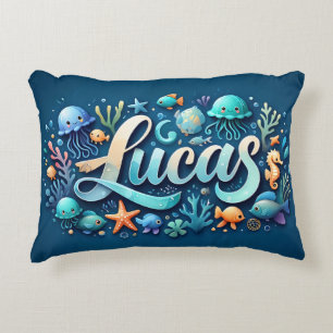 Almofada Decorativa Lucas Name Ocean Theme Decoror Sea Life