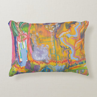 Almofada Decorativa Lucid Dreamer Rosa Abstrato Pintura Arte do Arco-Í