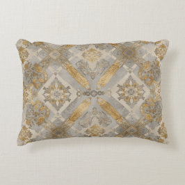 Almofada Decorativa Luxuoso, Ornamento Bege Cinza Dourado, Elegante