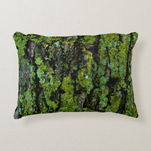 Almofada Decorativa Luxúria, verde, e tronco de árvore mossy