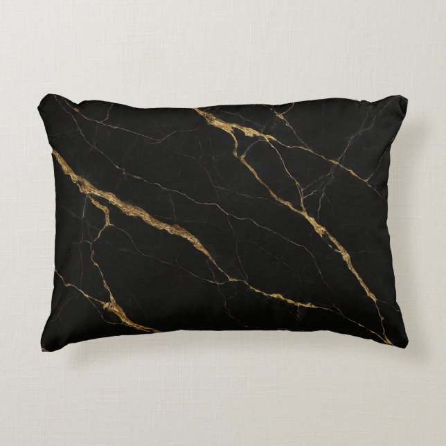 Almofada Decorativa Luxury Black Marble (Frente)