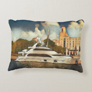 Almofada Decorativa Luxury Yacht Wall Art Coastal Harbor Scene