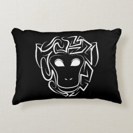 Almofada Decorativa Macaco preto e branco tribal