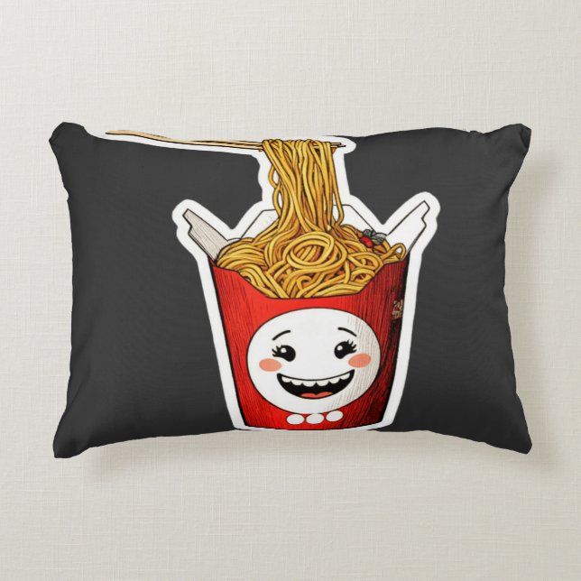 Almofada Decorativa Macarrão sorridente (Frente)