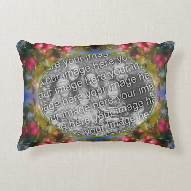 Almofada Decorativa Maçãs Vermelhas No Quadro Da Árvore Adicionar Sua  (Frente)