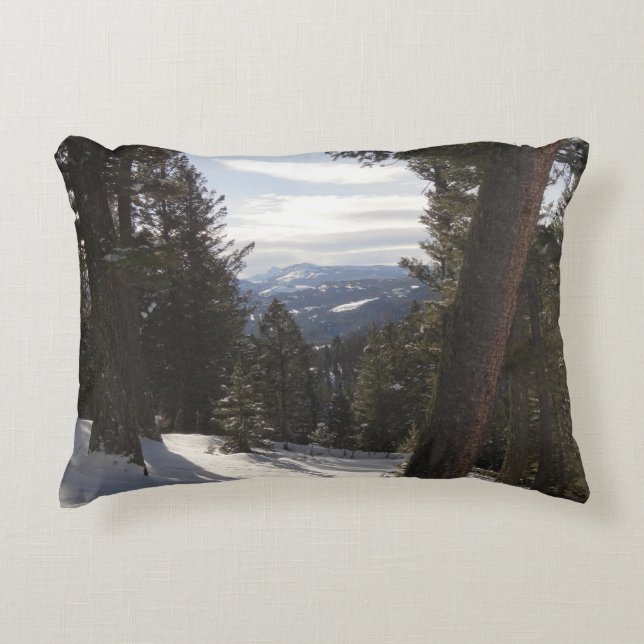 Almofada Decorativa Madison Mountain em inverno em Montana (Frente)
