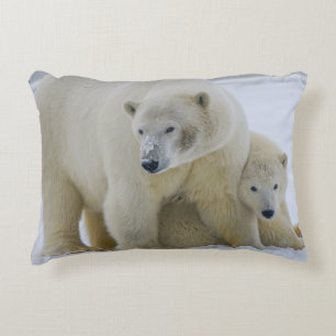 ALMOFADA DECORATIVA MÃE DE URSO POLAR E NORTE DE CUB ALASKA