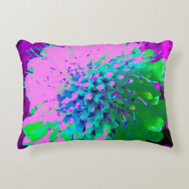 Almofada Decorativa Magenta do Abstrato retrô e ventilador do Verde li