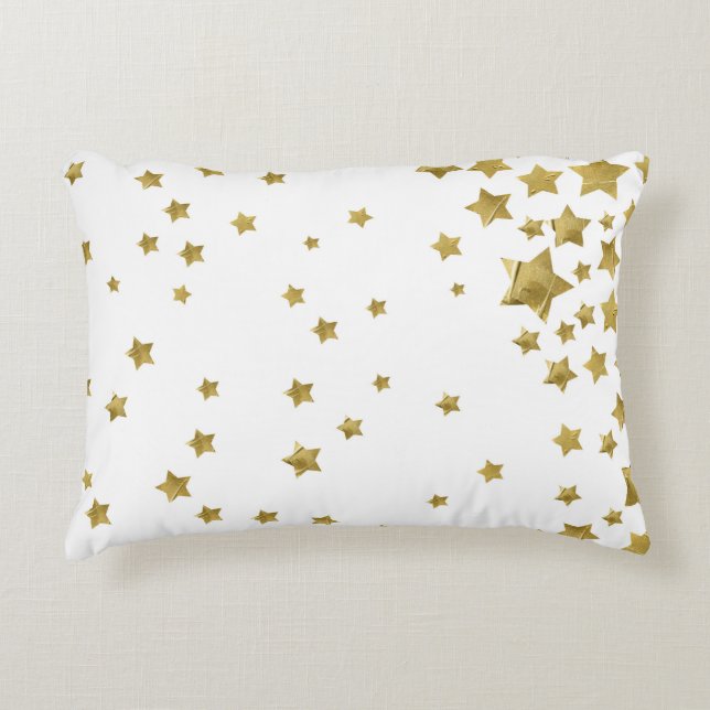 Almofada Decorativa Mágica estrelado - travesseiro lombar branco (Frente)