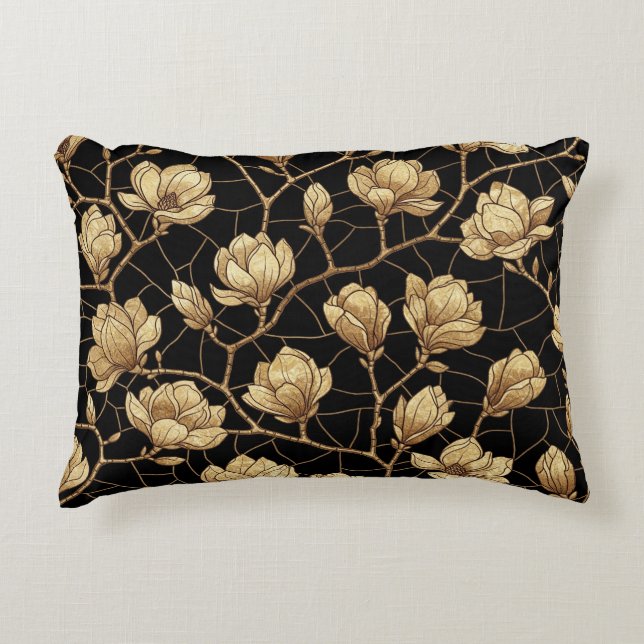 Almofada Decorativa Magnolia Branches em Bloom por Natasha Us (Frente)