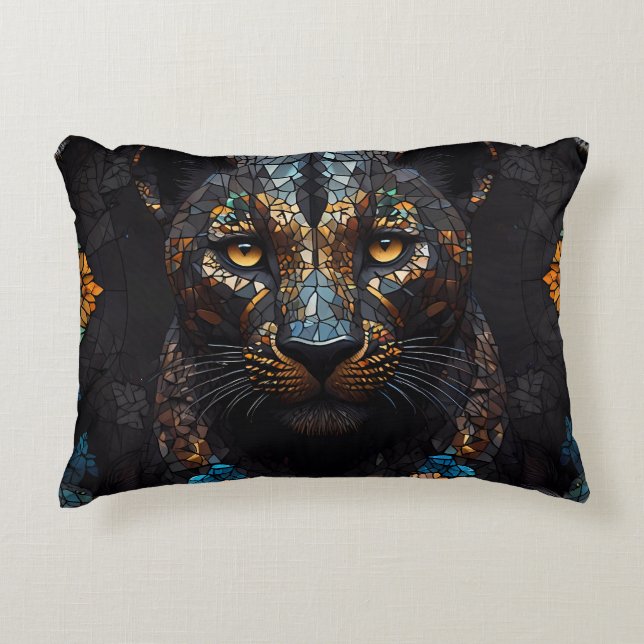 Almofada Decorativa Majestade Mosaico Leopard (Frente)