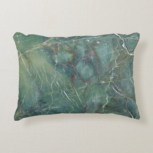 Almofada Decorativa Malachite Verde Marble Textura Detalhada (Frente)