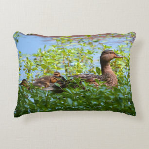 Almofada Decorativa Mallard e Ducklings por Shirley Taylor