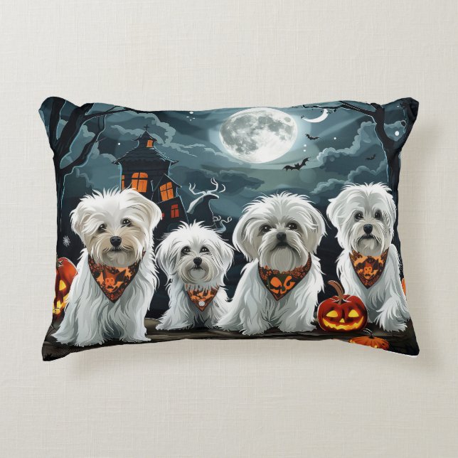 Almofada Decorativa Maltês Halloween Spooky (Frente)